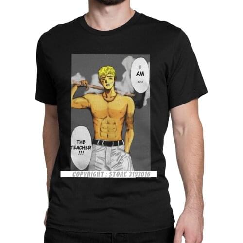 Men Pure Cotton HipHop T-Shirt Crew Neck Loose Printed Tshirt for Men Teacher Onizuka Japan Manga Tee Shirt Camisas Sweatshirt