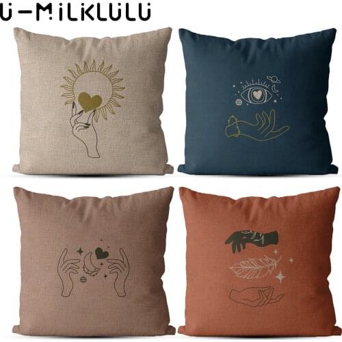 Nordic Style Home Decoration Throw Pillows Case 45*45 40*40 Magical Color Linen Pillow Covers Decorative for Sofa Living Room