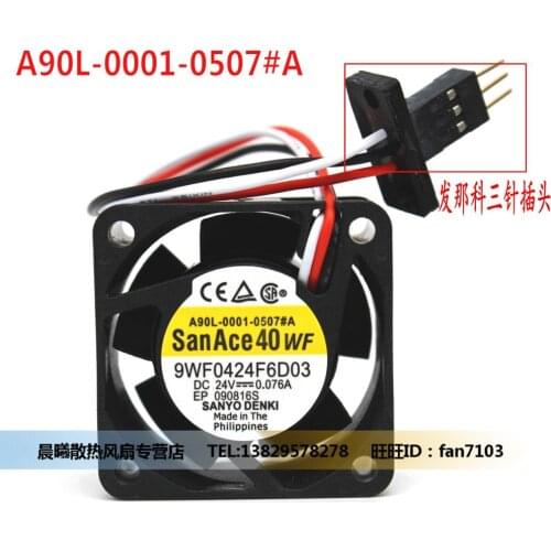 New original inverter 9WF0424F6D03 A90L-0001-0507#A 24V 0.076A 4cm 4020 Fanuc fan with plug
