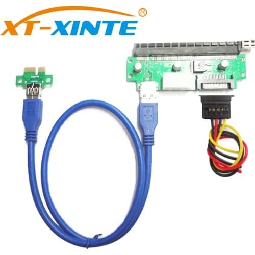 XT-XINTE PCI-E X1 to X16 Extension Riser Card PCIE USB3.0 Graphics Display Cable Extension Adapter Card for Mining BTC Miner