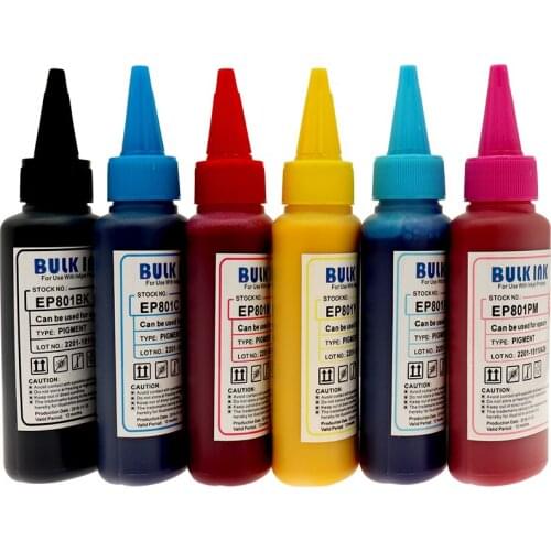 6 Bottles T2421-T2426/T2431-T2436 Pigment Ink For Epson XP750 XP850 XP950 XP860 XP55 XP760 XP960 XP-750 XP-850 XP-950 XP-860