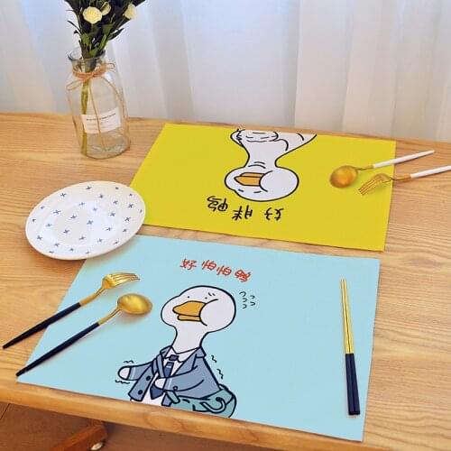 Placemat Pub Coffee House Milk Tea Shop Cup Non-slip and Waterproof Home Insulation Fabric Warm Color Nordic Ins Cheer Duck