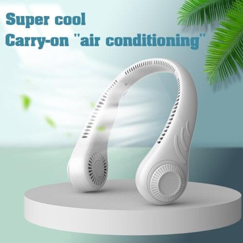 Portable Hanging Neck Fan Bladeless Fan Personal Wearable Neckband Leafless Fan USB Rechargeable Fan Mini Necklace Fan