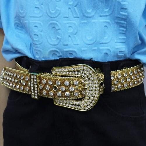 Luxury Strap Diamond Belt Western Goth Crystal Studded Belt Ceinture Femme Cowgirl Cowboy Rhinestones Belt Strap For Women Men
