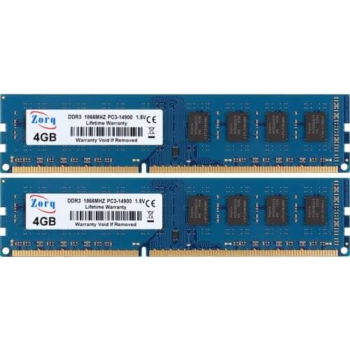 Blue DDR3 RAM 4GB 8GB 1333MHz 1600MHz 1866Mhz Desktop Memory for Intel and AMD PC3-10600 PC3-12800 PC3-14900 240Pin Non-ECC DIMM
