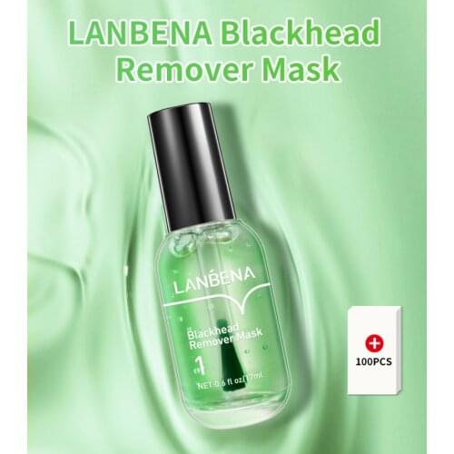 LANBENA Blackhead Remover Mask Serum Deep Cleaning Shrinking Pores Purifying Acne Treatments Smoothing With 100PCS papar TSL1M
