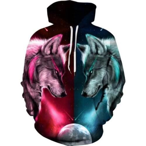 Wolf Printed Hoodies Men 3D Hoodies Brand Sweatshirts Boy Jackets Quality Pullover Fashion Tracksuits Animal Streetwear Out Coat