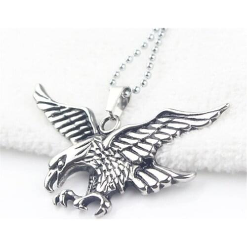 Unisex Men Women Silver color 316L Stainless Steel Eagle Biker Pendant