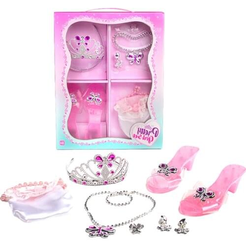 Kids Jewellery For Girls Princess Dress Up Crown Shoes Little Little Girls Rings Jewelry Pretend Play BoutiqueCollection