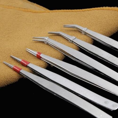 1pcs Stainless steel The elbow Tweezers patchwork, Diamond painting mosaic Embroidery kits crochet hook leather tools