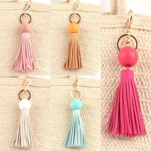 1Pc Handmade Boho PomPom Tassels Coroful Beads Accessories Ornament For Beach Handbag Colorful Pom Pom Pendant E2468-E2473