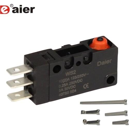 1Pcs Waterproof Micro Black Switches High Quality IP67 Conventional Lever Arm 10A 125VAC/250VAC 3Pin With Solder Terminal