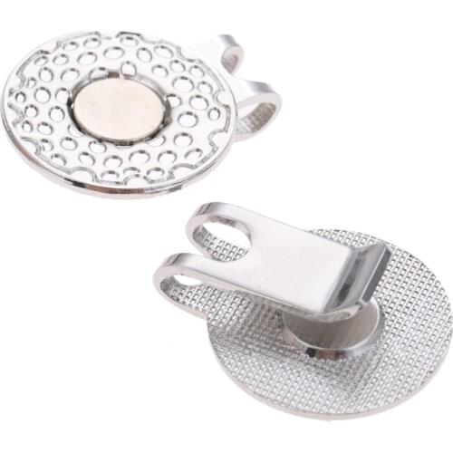 1pc Golf Hat Clip Magnetic Golf Ball Marker Accessories Silver Easy to Stick Attachable on Cap/Belt Shoes with the Clip