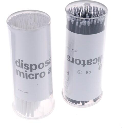 100Pcs Lint Free Micro Brushes Disposable Eyelash Brushes Swab Microbrushes Extension Removing Tools Applicators