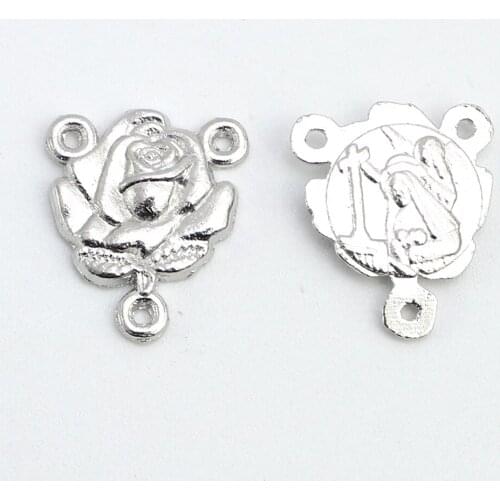 100pcs of Religious Metal Rose Medal Rosary Centerpiece