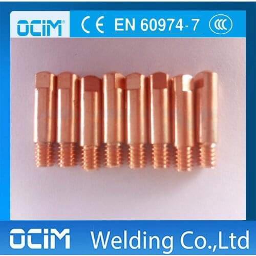 100PCS Contact tip M6*25*1.0 Mig Mag Gun Consumables For MB15AK Torch