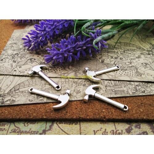 15pcs-- 30*16mm 3D mini hammer Tibetan Silver Plated Pendants Antique Jewelry Making DIY Handmade