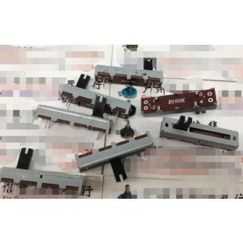 5pcs/lot HT 35MM Slide Fader Single Potentiometer B100K with Point Handle Length 10MMX5MM