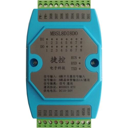 8 way digital input 8 digital output isolation MODBUS acquisition control RS485 control module