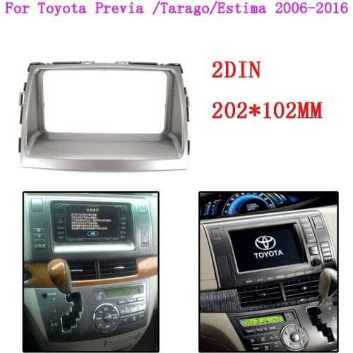 2din Car Radio Fascia For Toyota Previa Estima Tarago 2006-2016 Auto Stereo Player DVD Panel Dash Kit Frame Bezel Faceplate
