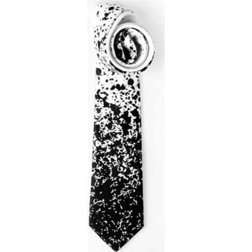 Free Shipping New Male mens Fashion printed neck Tie literary original design black and white splash ink gradient British retro