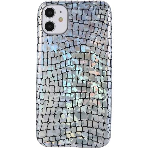 Glitter Scales Crocodile Texture Soft Silicone Phone Case for iPhone 12 11 Pro XS MAX XR X SE 2020 6s 7 8 Plus PU Leather Cover