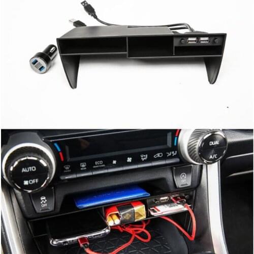 Center Interior Accessories Console Organizer Storage Box with 2-USB Ports Charger Tray for Toyota RAV4 2021 2020 2019