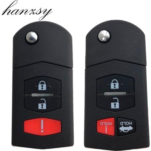 3 4 Button Remote Key Case For Mazda 3 5 6 RX-8 MX-5 CX-5 Miata CX-7 CX-9 05-1 RX-8 Replacement Flip Folding key shell Cover Fob