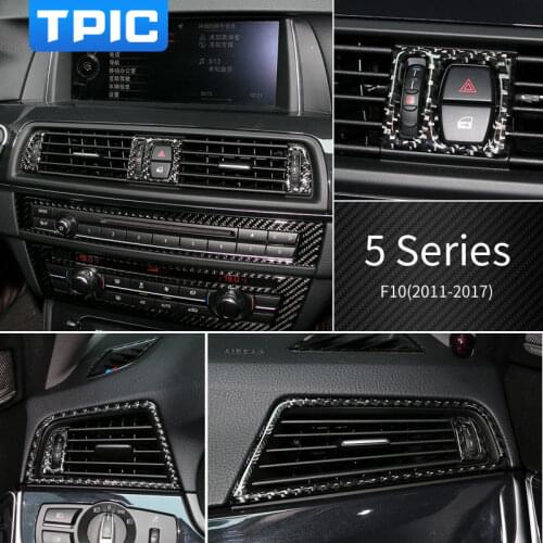 For BMW F10 Interior Carbon Fiber Trim Refit Decorative Air Outlet Conditioning Cover Stickers 5 series 2011-2017 Accessories