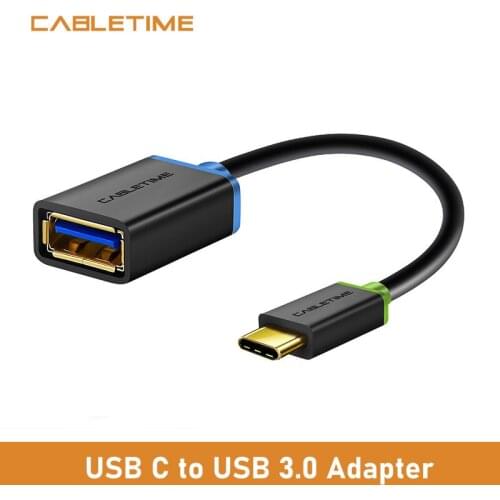 Cabletime USB C OTG Cable Type C 3.1 to USB 3.0 Adapter Fast Charging/Data for Camera Samsung HUAWEI P20 Mac USB C Device N186
