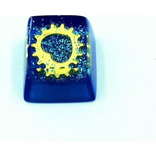 The Heart Of The Ocean Handmade Thick Resin Keycap Keycaps Blue & Yellow Backlit Key Cap For Cherry MX Mechanical Keyboard