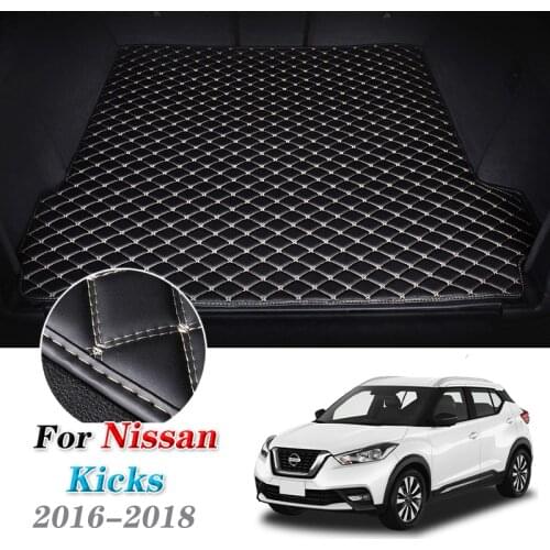 Leather Car Trunk Mat for Nissan Kicks P15 2016-2018 Carpet Tail Cargo Liner Trunk Boot Mat Nissan Kicks Liner Pad 2017 2019