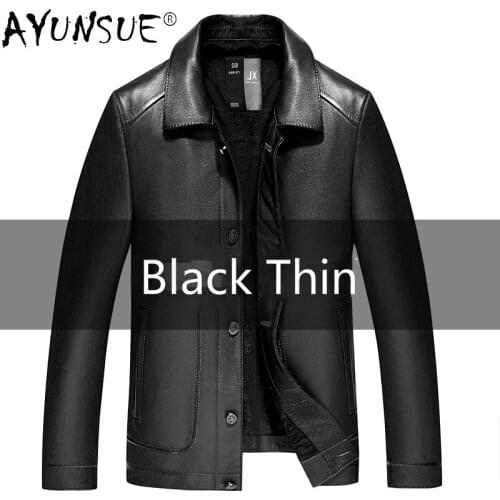 AYUNSUE 2020 Mens Clothing New Genuine Cowhide Leather Jacket Men Motorcycle Coat 90% Duck Down Jackets Hommes Veste LXR763