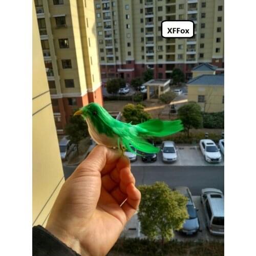 Mini real life green bird model foam&feather simulation cute vivid bird doll gift about 12cm xf0857