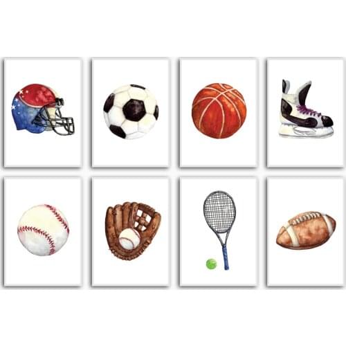 Ball Sport Basketball rugby Football skate Wall Art Canvas Painting Nordic Posters And Prints Wall Pictures For Baby Kids Room
