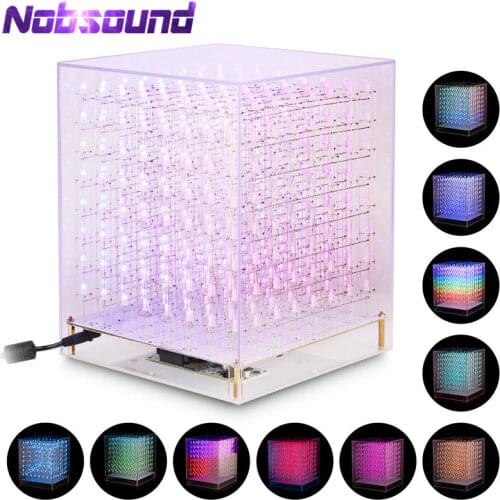 Nobsound RGB LED Cube 8x8x8 3D Full Color DIY KIT/ Finished Music Spectrum