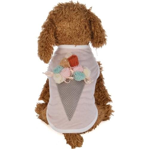 New Pet Dog Clothes Lovely Ice Cream Cat Dog Vest Tank Top Small Dogs Costumes For Small Lovely Pets Poodle Chihuahua