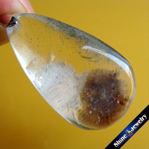 Limited Sale Natural Green Phantom Crystals cabochon setting Necklaces Pendants Stone Beads for DIY Jewelry Making -CS417