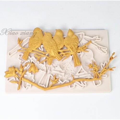 Birds Silicone Fondant Molds For Baking DIY Cake Decorating Tools Chocolate Gumpaste Mould Cupcake Resin Clay Soap Mold FM2128