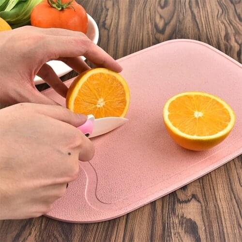 Wheat straw chopping board plastic chopping board kitchen cutting food supplement fruit small chopping board double-sided
