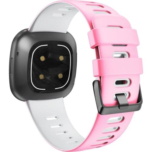 For Fitbit Versa 3 /Sense Silicone Watchband Breathable Sport Wrist Band Fashion Dual Color Band Strap Smart Watch Accessories