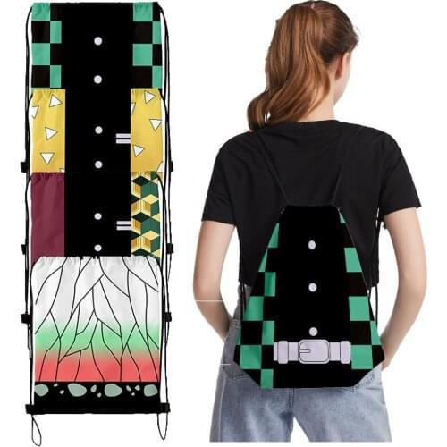 Backpack Demon Slayer Kimetsu No Yaiba Backpack Canvas Bag Kamado Tanjirou School Bag Girl Mochila Feminina Notebook Bag Cosplay