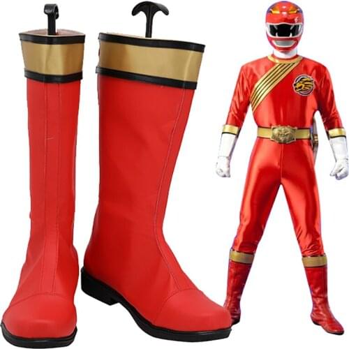 Hyakujuu Sentai Gaoranger Kakeru Shishi GaoRed Cosplay Boots Red Shoes Custom Made