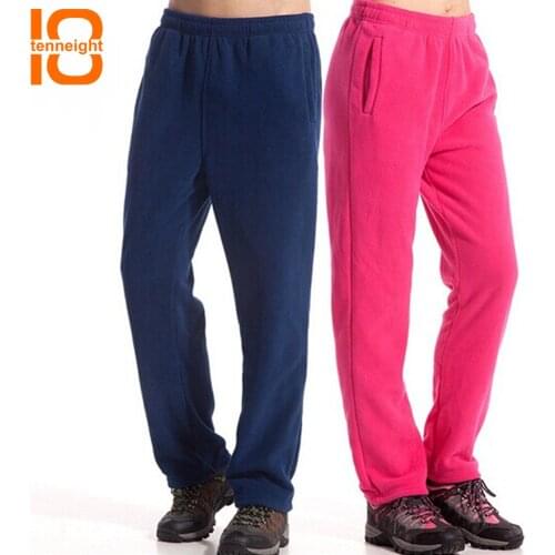 TENNEIGHT Winter Spring Warm Fleece Pants Men Women Outdoor ski Hiking Pants Windproof Bottoming Camping Fishing Sports Trousers