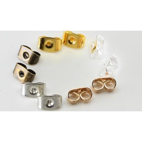 200pcs/lot Earring Back Stoppers Bullet Scrolls Ear Post Butterfly Plugs Blocked Caps Earring For DIY Making Findings Accessorie
