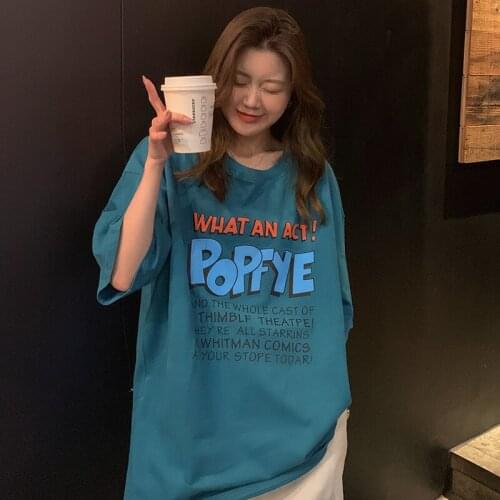 American Style Simple Printed Short-Sleeved t-Shirt Women 2021 Summer Loose Harajuku Style Hip-Hop Trend Womens Summer Blouse