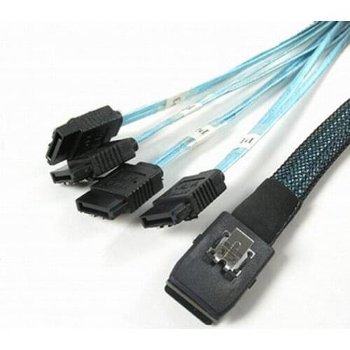 ZIHAN 4 SATA 7pin Target Hard Disk 6Gbps to Internal Mini SAS SFF-8087Host Data Server Raid Cable