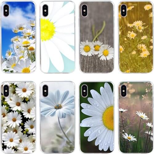 22H Daisies Background Soft Silicone Tpu Cover phone Case for iphone 5 5s se X XR XS Max case