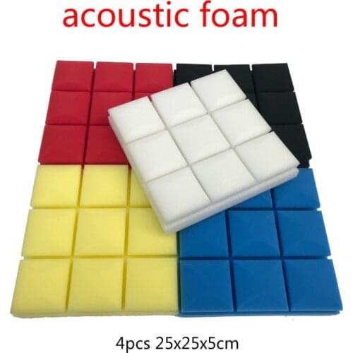 4pcs 250x250x50mm Studio Acoustic Foam Soundproof Foam Sound Absorption Treatment Panel Tile Wedge Protective Sponge