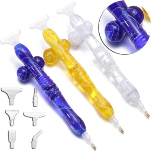 5D Diamond Painting Tool Handmade Crystal Resin Point Drill Pen With Resin Pen Holder Kit For Diamond Embroidery Accessories